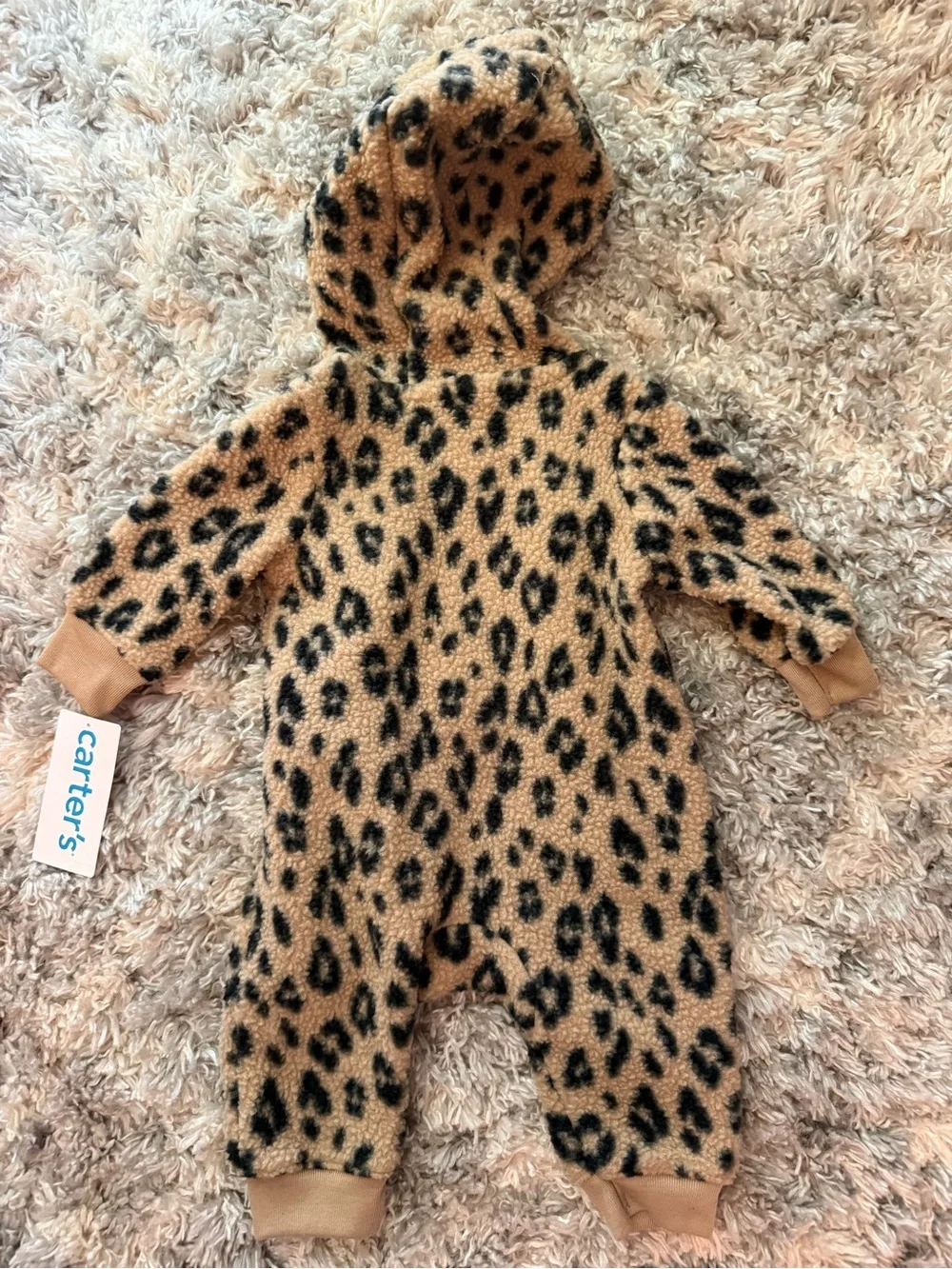 Carter's Leopard Print Hooded One-Piece size 3mo NWT